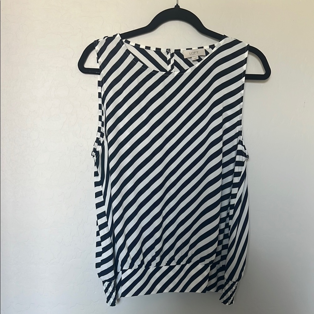 LOFT Black and White Boxy Tank Top